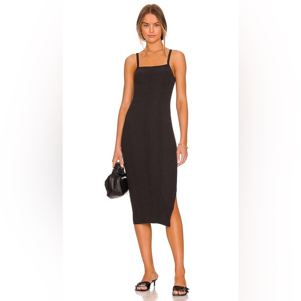 Revolve One Grey Day Freya Midi Dress in Asphalt Cotton Cashmere Blend Small